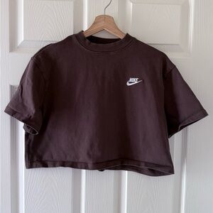 Nike Chocolate Brown Cropped Tee